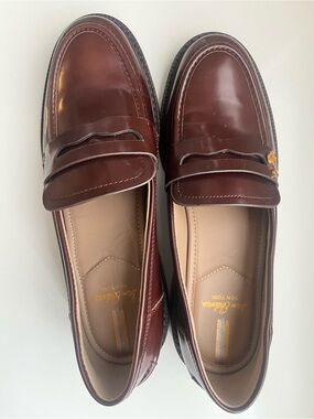 Sam Edelman Burgundy Leather Penny Loafers